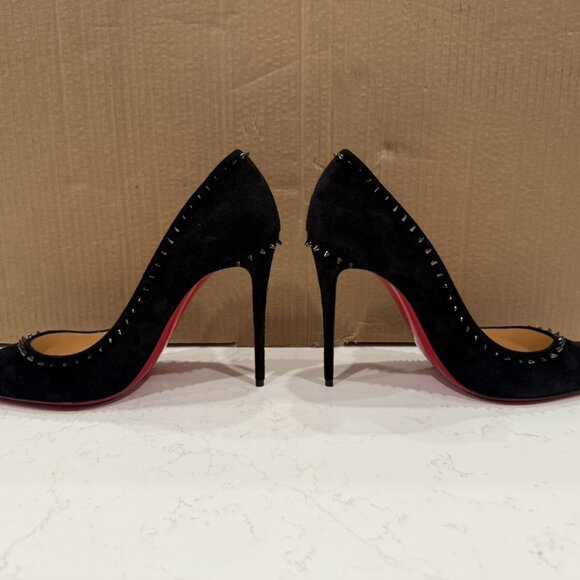 Christian Louboutin Anjalina 100 Black Veau Velours - Picture 4 of 13
